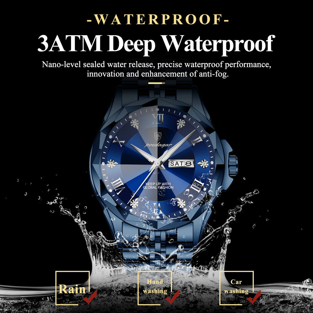 POEDAGAR Luxury Men's Quartz Watch
