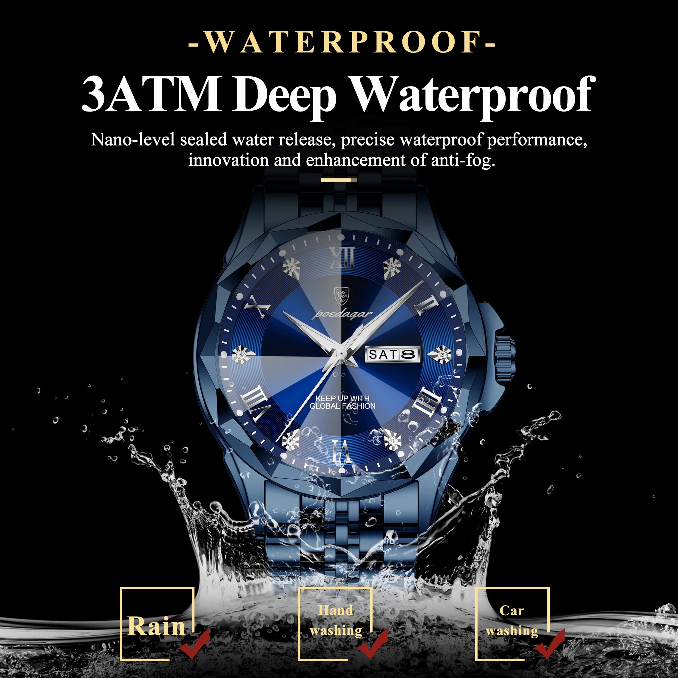 POEDAGAR Luxury Men's Quartz Watch