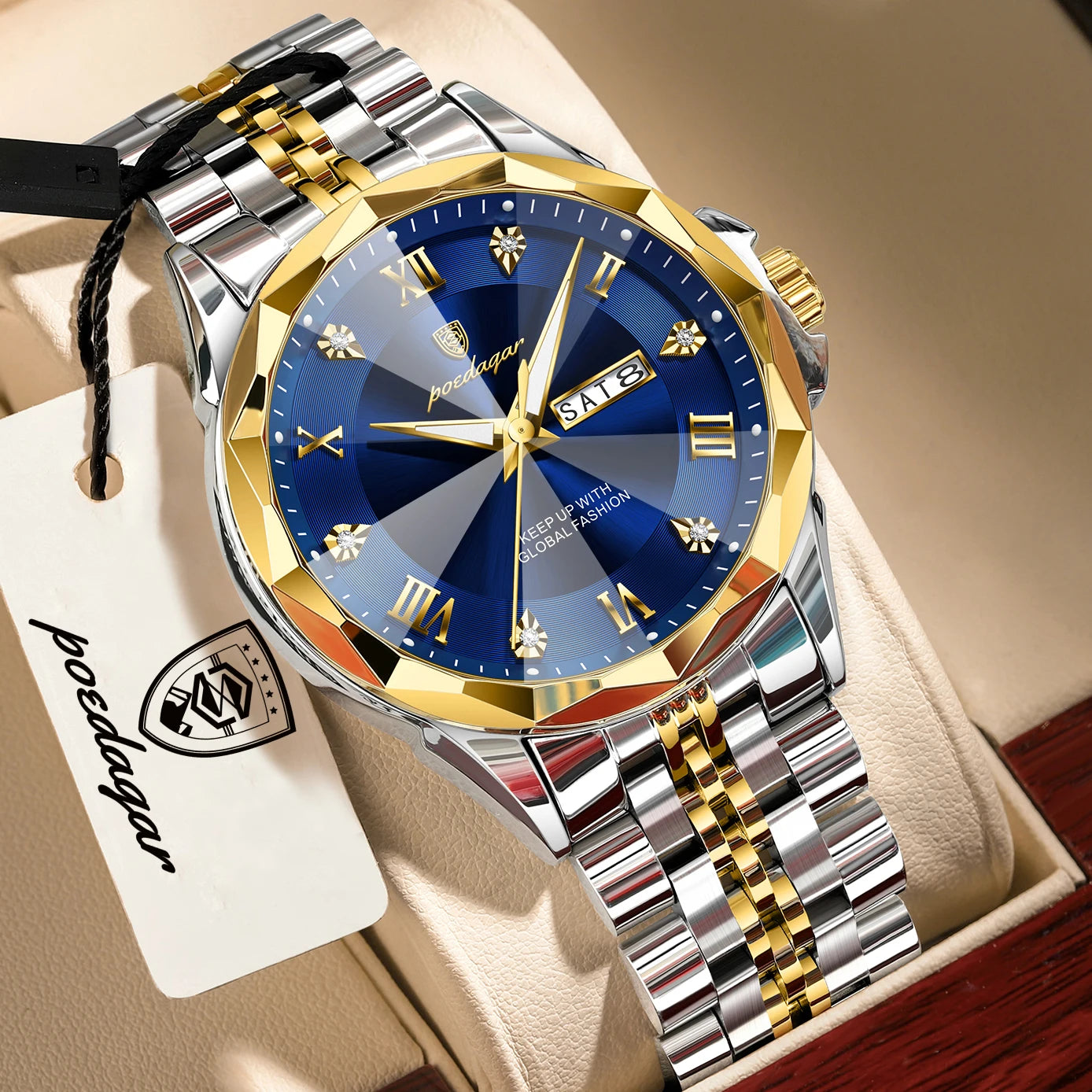 POEDAGAR Luxury Men's Quartz Watch