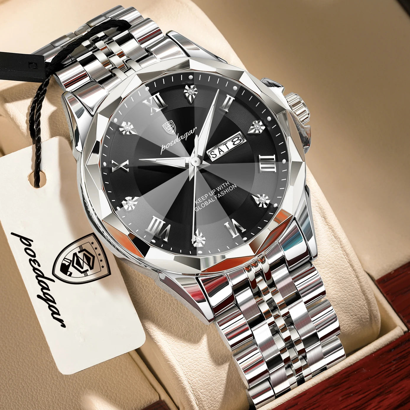 POEDAGAR Luxury Men's Quartz Watch